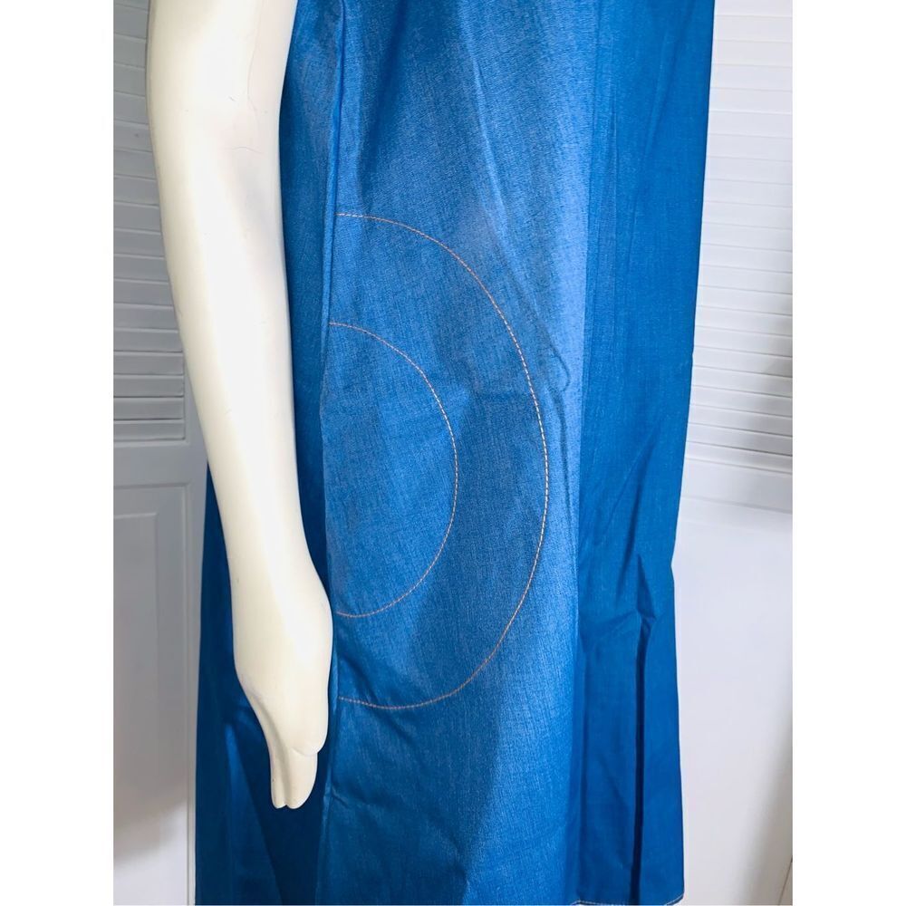 Vintage Loungees Blue Shift Dress Size Large - Picture 5 of 16